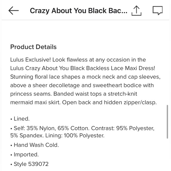 Black Long Lulus Dress - Picture 4 of 5